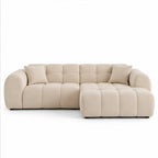 Canapé d’angle droit MINI BUBBLE en bouclette beige