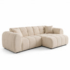 Canapé d’angle droit MINI BUBBLE en bouclette beige