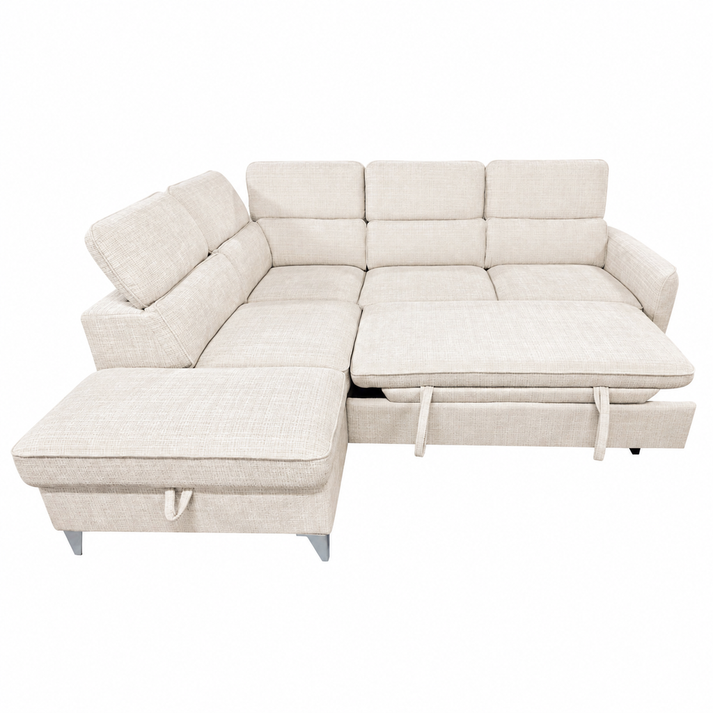 Canapé d’angle gauche convertible avec coffre BARI