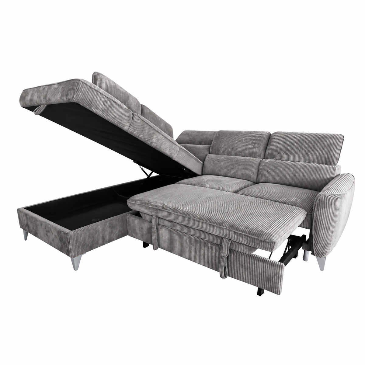 Canapé d’angle gauche convertible avec coffre BARI