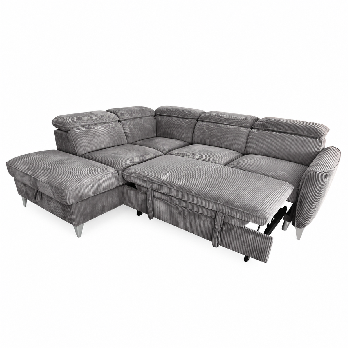 Canapé d’angle gauche convertible avec coffre BARI