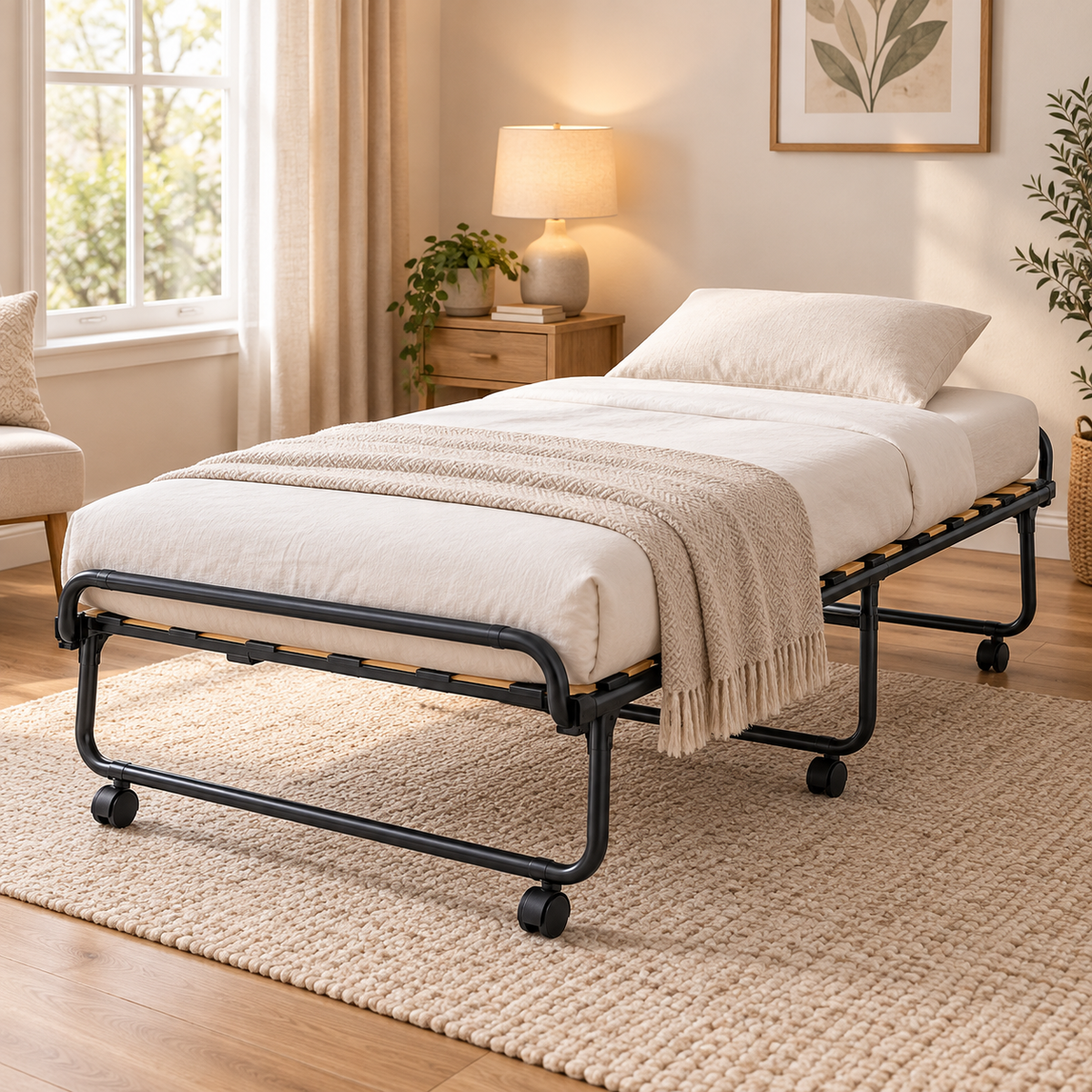 Lit Pliant 17 Lattes avec Matelas 10 cm