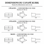 Canapé convertible KUBIK – Matelas 17 cm