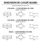 Canapé convertible MAMBO – Matelas 17 cm