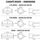 Canapé convertible ROGER – Matelas 17 cm - Dispo sous 3 semaines