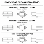 Canapé convertible MASSIMO – Matelas 17 cm