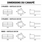 Canapé convertible TOMMY – Matelas 17 cm - Dispo sous 3 semaines