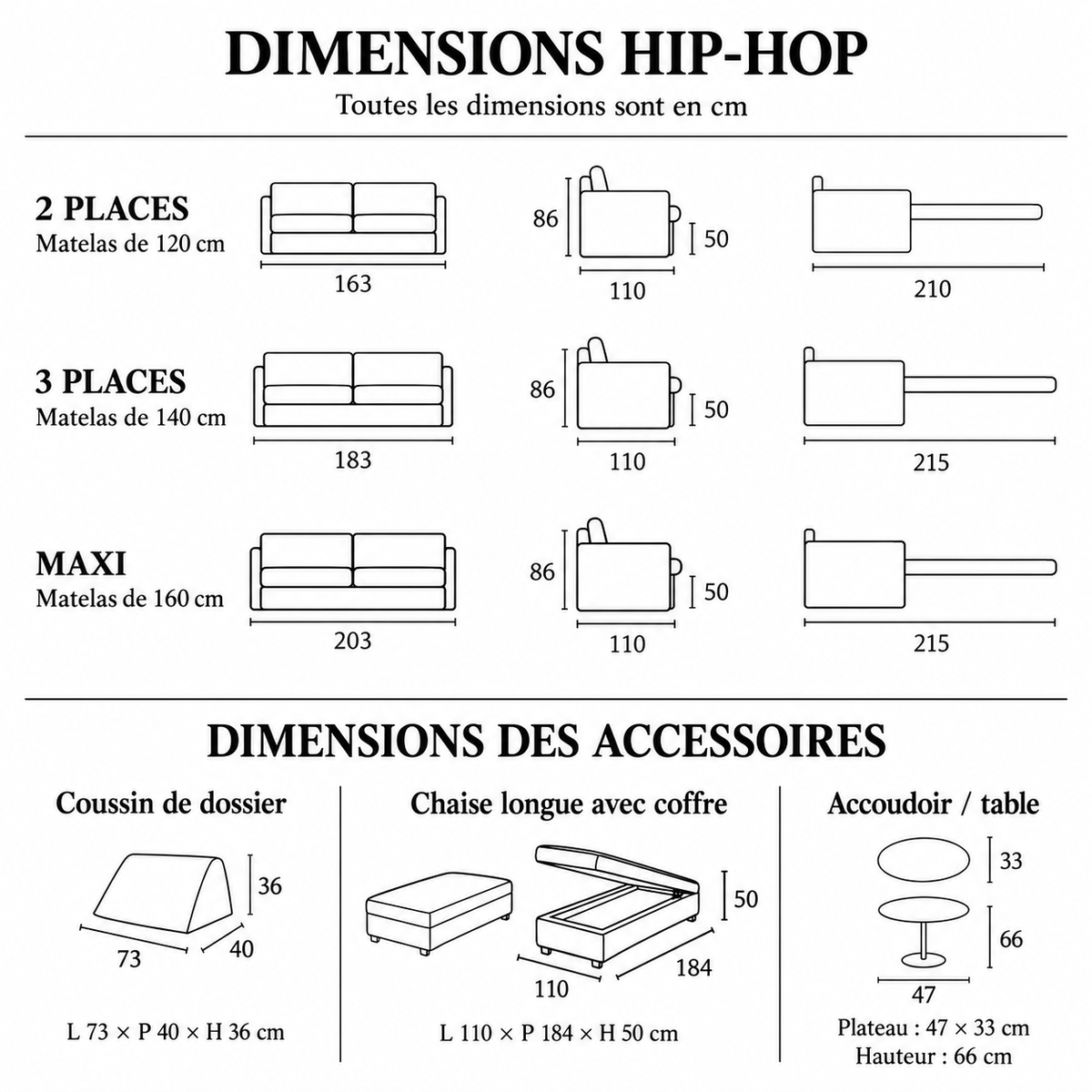 Canapé d'angle convertible HIP HOP – Matelas 15 cm