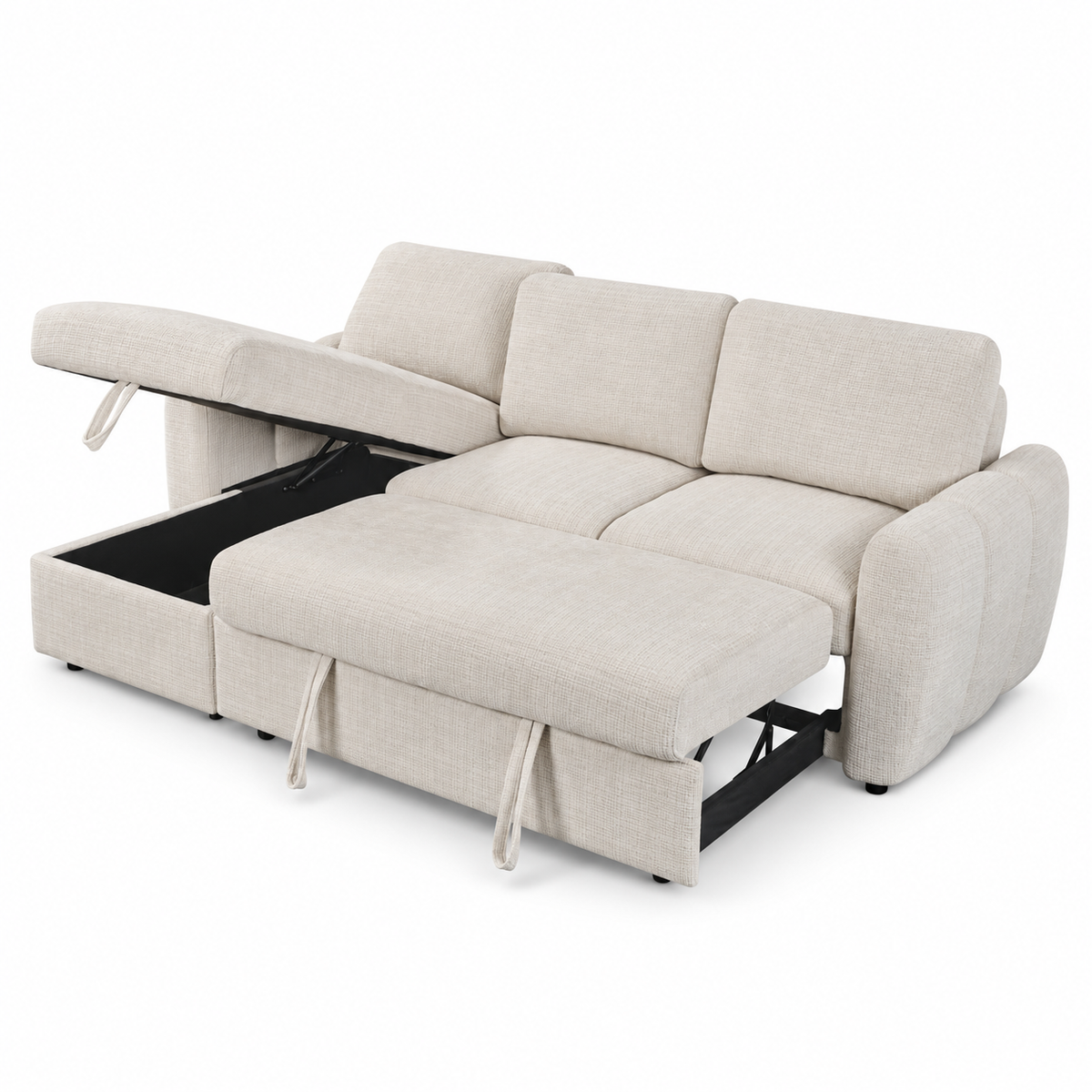 Canapé d’angle convertible avec coffre CUBA