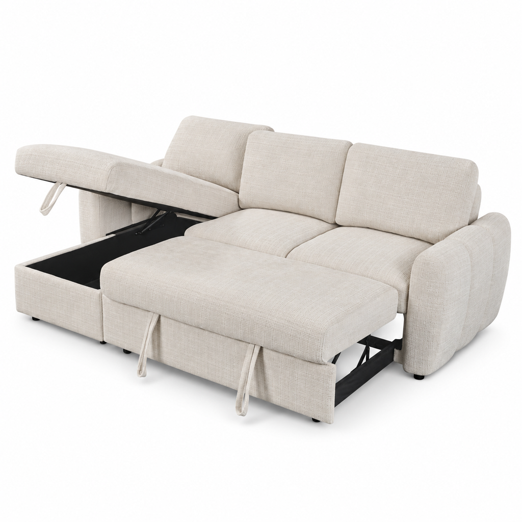 Canapé d’angle convertible avec coffre CUBA