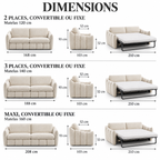 Canapé convertible BONBON – Matelas 17 cm