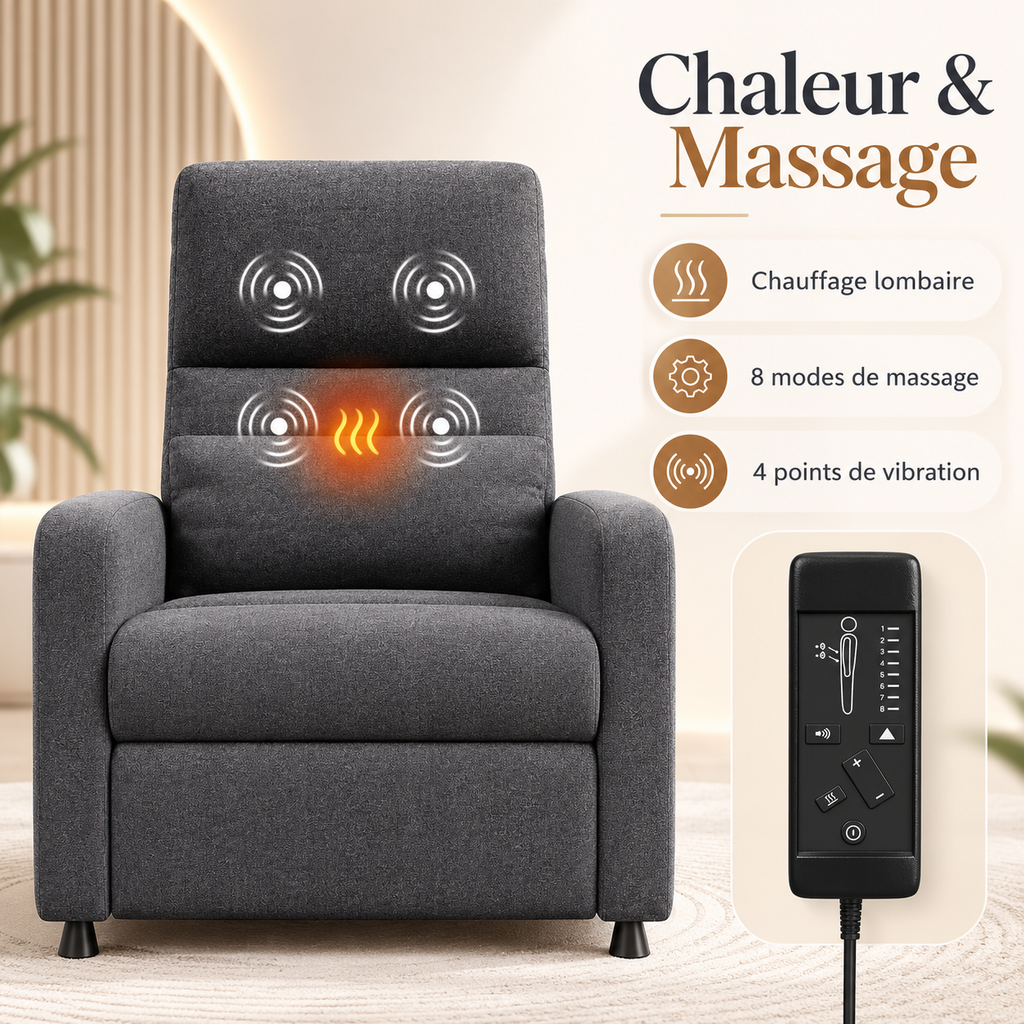 Fauteuil Releveur Électrique Massant & Chauffant