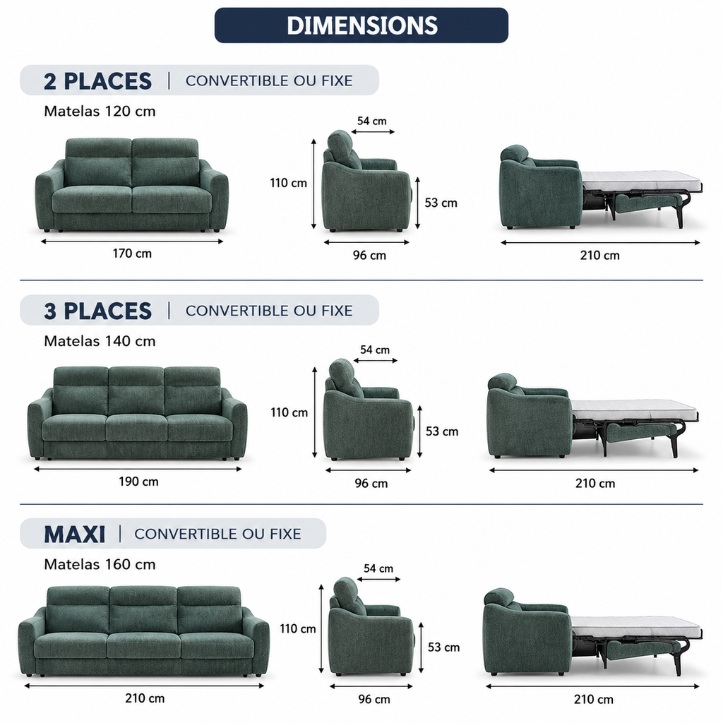 Canapé Convertible DEVO – Matelas 17 cm