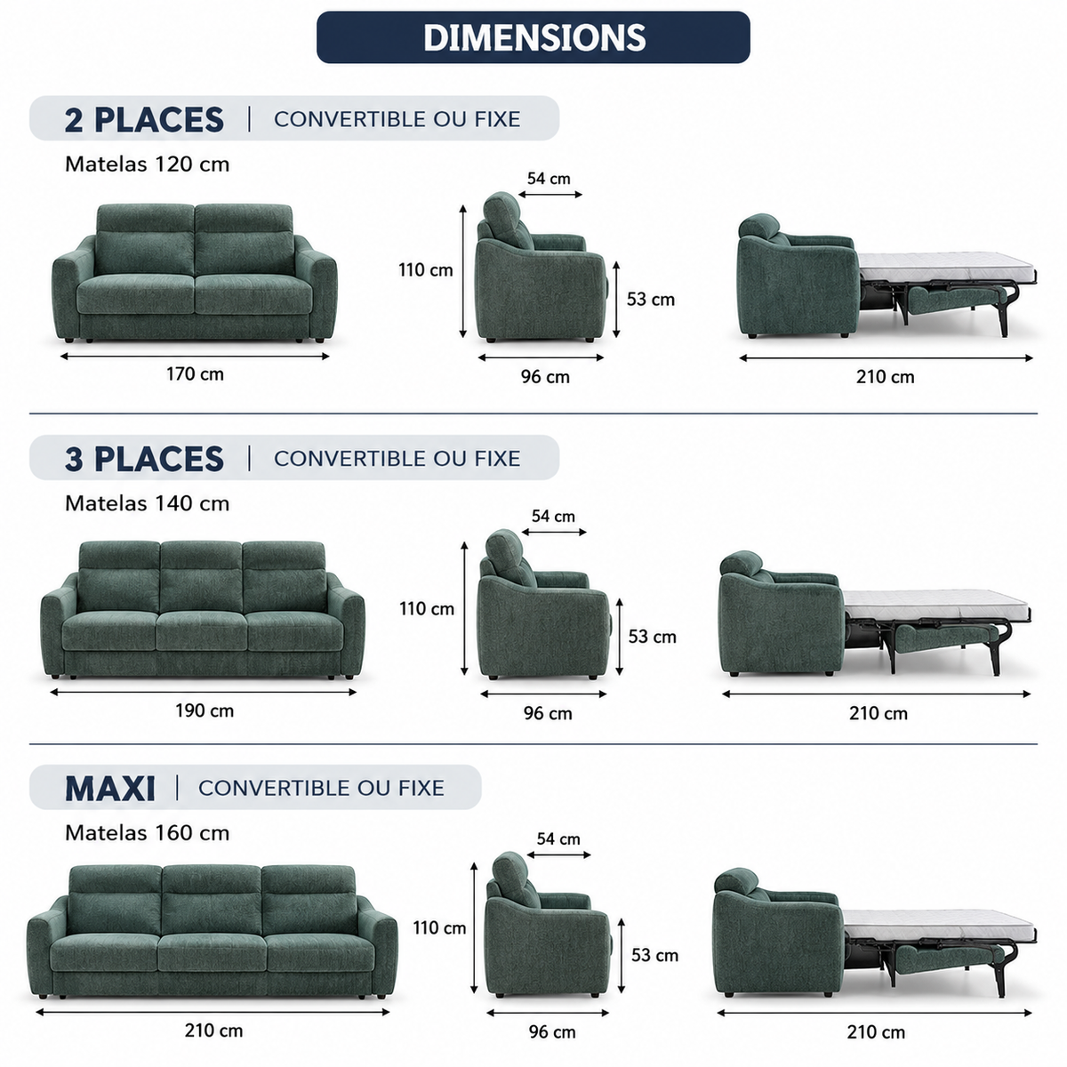 Canapé Convertible DEVO – Matelas 20 cm