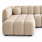 Canapé d’angle droit MIRAGE en tissu bouclé beige